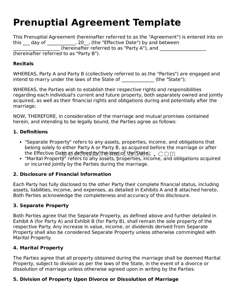 Prenuptial Agreement Document